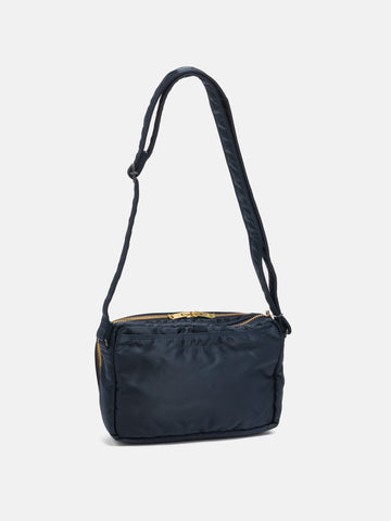 PORTER TANKER Sling Bag w/ Zip Iron Blue, Shoulder Bags