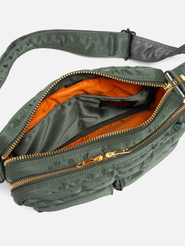 PORTER TANKER Sling Bag w/ Zip Sage Green, Shoulder Bags