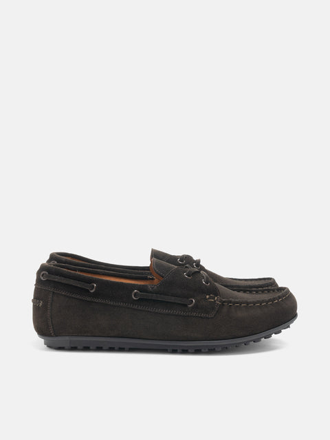 Reproduction Of Found 730TS Italian Navy Military Deck Suede Dark Brown, Shoes