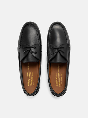 Reproduction Of Found Italian Navy Military Deck 730FDL Black, Shoes