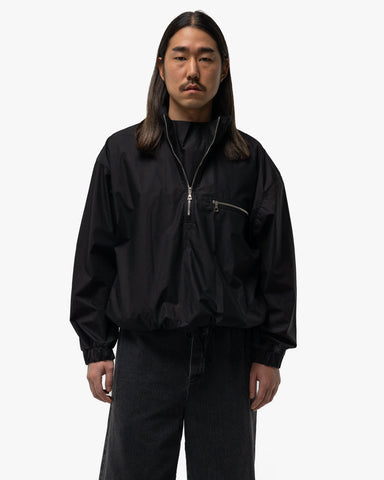 Rier Popeline Waxed Cotton Windbreaker Black, Outerwear