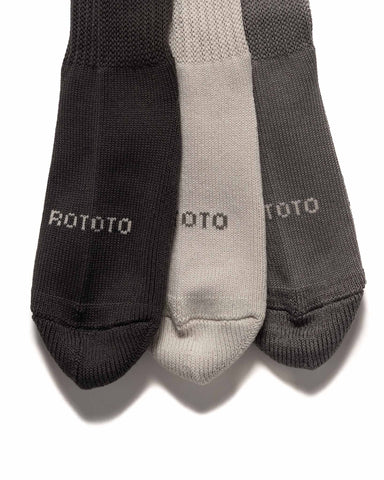 ROTOTO Organic Daily 3 Pack Mini Crew Socks Grey, Accessories