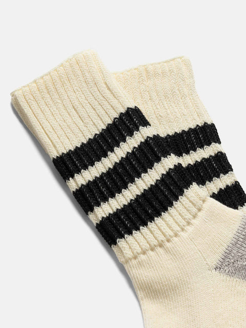 ROTOTO R1255 Coarse Ribbed Oldschool Crew Socks Black, Socks