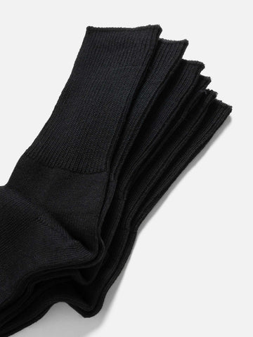 ROTOTO R1427 Organic Daily 3 Pack Ribbed Crew Socks Black, Socks