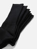 ROTOTO R1427 Organic Daily 3 Pack Ribbed Crew Socks Black, Socks