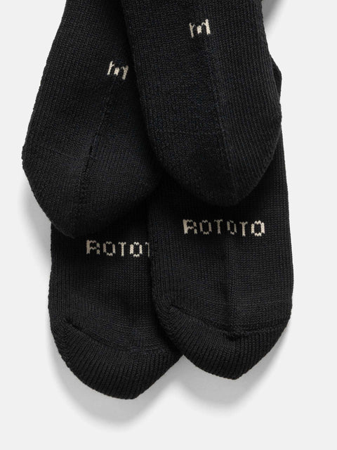 ROTOTO R1522 Organic Daily 3 Pack Mini Crew Socks Black, Socks