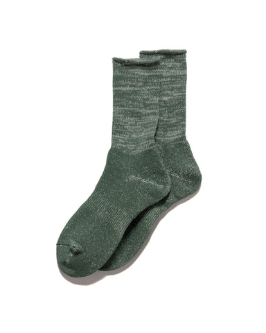 ROTOTO Washi Pile Crew Socks Dark Green, Accessories