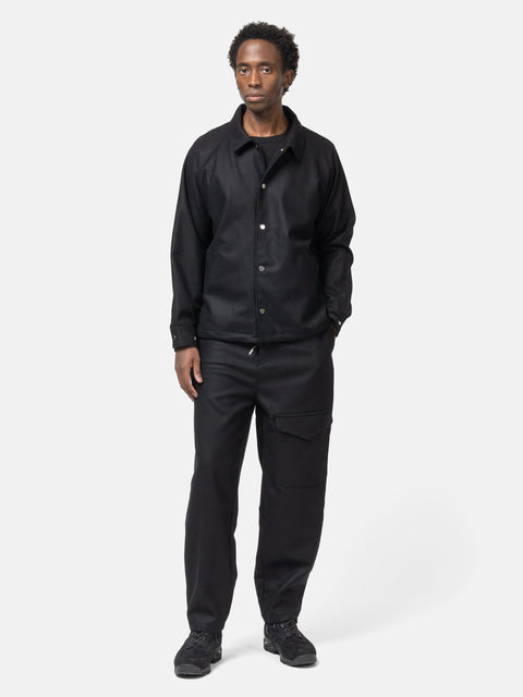 SOPHNET. Light Melton Wool Coach Jacket Black, Jackets