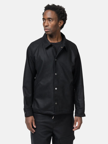 SOPHNET. Light Melton Wool Coach Jacket Black, Jackets