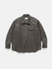 SOPHNET. Light Melton Wool Half-Zip Shirt Charcoal, Shirts