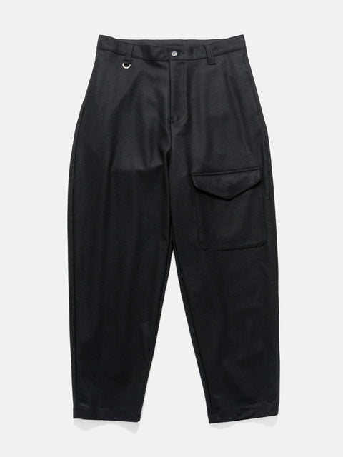 SOPHNET. Light Melton Wool Royal Navy Pants Black, Trousers