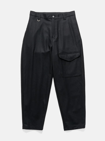 SOPHNET. Light Melton Wool Royal Navy Pants Black, Trousers