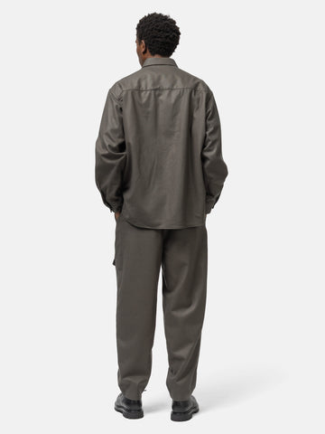 SOPHNET. Light Melton Wool Royal Navy Pants Charcoal, Trousers