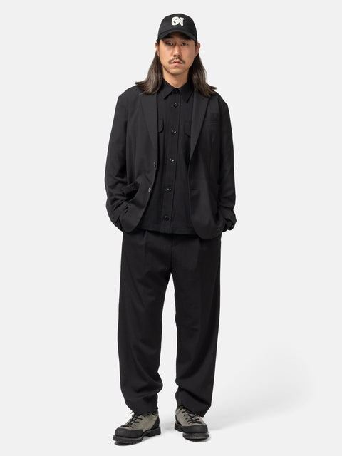 SOPHNET-Washer-Wool-Relax-Fit-Tuck-Slacks-Black-2