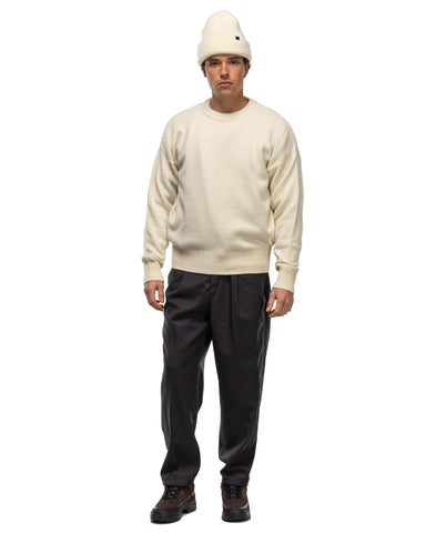 Sophnet. Wool Cashmere Oversized Crewneck Knit Off White, Sweaters