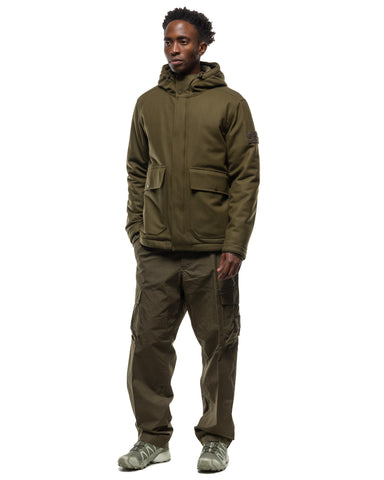 Stone Island Ghost Piece Wool Nylon Flannel Jacket Military Green, Outerwear