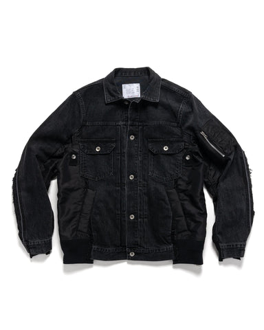 Sacai Denim x Nylon Twill Jacket Black, Outerwear