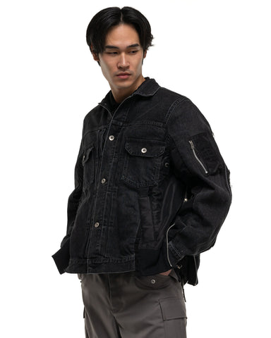 Sacai Denim x Nylon Twill Jacket Black, Outerwear