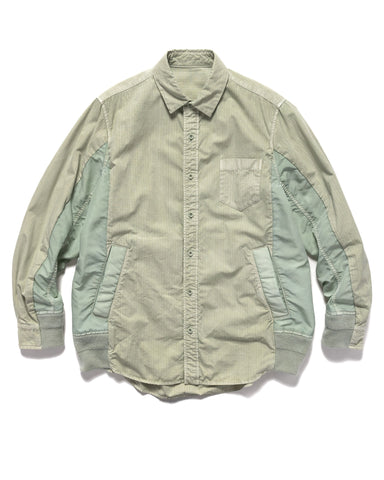 sacai Garment Dye Rip Stop x Nylon Twill Shirt Light Green, Shirts