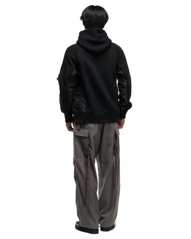 Sacai Sponge Sweat x Nylon Twill Hoodie Black, Sweaters