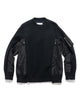 Sacai Sponge Sweat x Nylon Twill Pullover Black, Sweaters