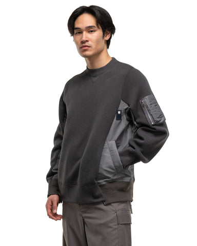 Sacai Sponge Sweat x Nylon Twill Pullover C/GRAY_C/GRAY, Sweaters