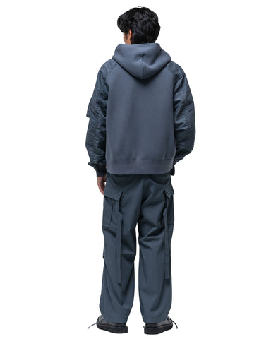 Sacai Sponge Sweat Hoodie Blue Gray, Sweaters