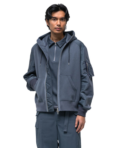 Sacai Sponge Sweat Hoodie Blue Gray, Sweaters