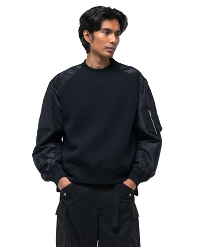 Sacai Sponge Sweat Panelled Pullover Black, Sweaters