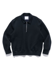 Sacai Sponge Sweat Polo LS Shirt Black, Sweaters