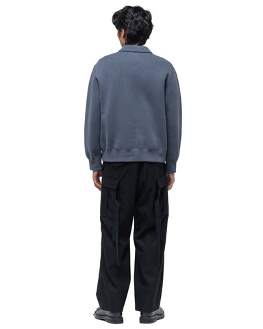 Sacai Sponge Sweat Polo LS Shirt Blue Gray, Sweaters