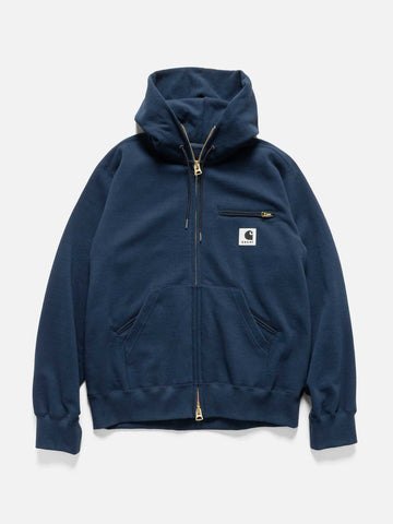 sacai x Carhartt WIP Cotton Jersey Hoodie Blue, Sweatshirts