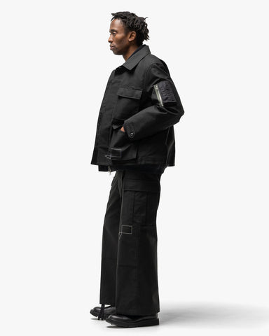 sacai x WTAPS Cotton Back Satin Pants Black, Bottoms