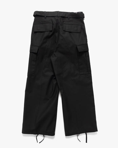 sacai x WTAPS Cotton Back Satin Pants Black, Bottoms