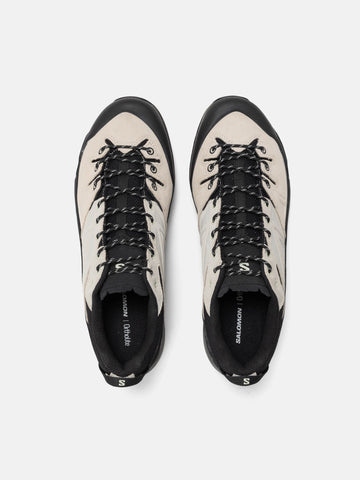 top view of the Salomon X ALP LTR in Black and vanilla ice 