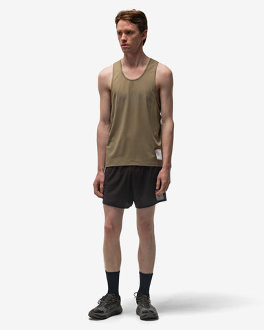 Satisfy AuraLite Tech Singlet Army Green, T-Shirts