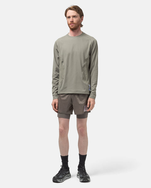 Satisfy FuzzFleece™ Octa™ Long Tee Vetiver, T-Shirts