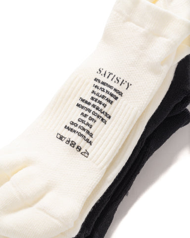 Satisfy Merino Low Socks White & Black, Accessories