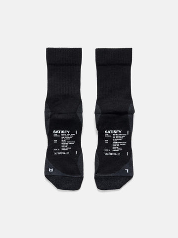 Satisfy Merino Nylon Tube Socks Black, Socks