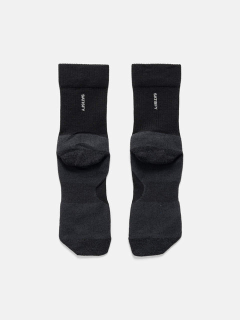 Satisfy Merino Nylon Tube Socks Black, Socks