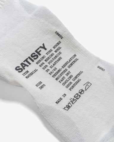 Satisfy Merino Nylon Tube Socks Off-White, Accessories