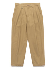 Sophnet. High Twisted Washer Cotton Serge Wide Tapered Pants Beige, Bottoms
