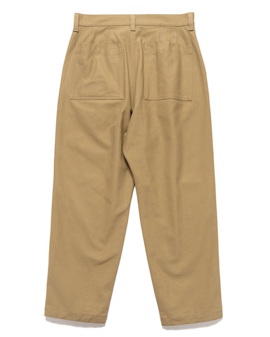 Sophnet. High Twisted Washer Cotton Serge Wide Tapered Pants Beige, Bottoms