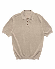 Sophnet. Linen Mesh Oversized S/S Polo Beige, Shirts