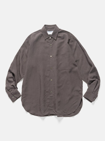 ssstein Rayon/Linen Oversized Down Pat Shirt Charcoal, Shirts