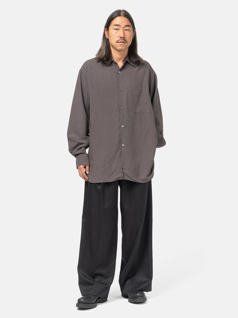 ssstein Rayon/Linen Oversized Down Pat Shirt Charcoal, Shirts