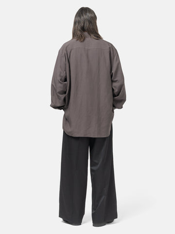 ssstein Rayon/Linen Oversized Down Pat Shirt Charcoal, Shirts