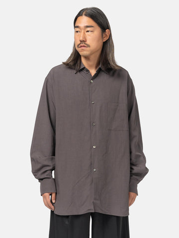 ssstein Rayon/Linen Oversized Down Pat Shirt Charcoal, Shirts