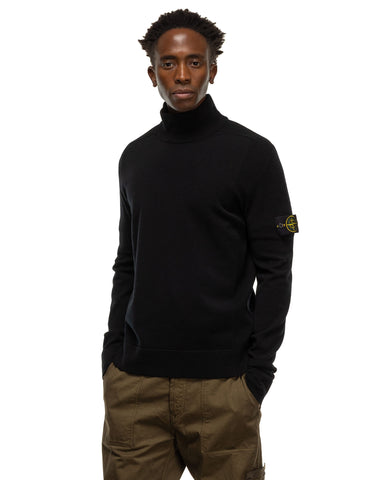 Stone Island Stretch RWS Wool Mock Neck Sweater Black, Sweaters