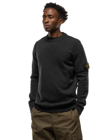 Stone Island 7 Gauge Lambswool Knit Crewneck Melange Charcoal, Sweaters